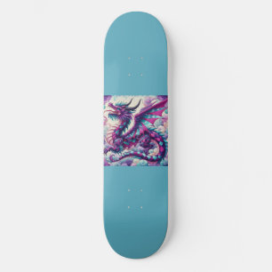 Colourful Dragon w/ Light Teal Skateboard