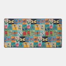 Colourful Dragonflies And Roses Patchwork