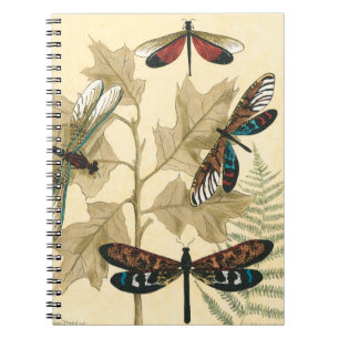 Colourful Dragonflies Floating Above Leaves Spiral Notebook