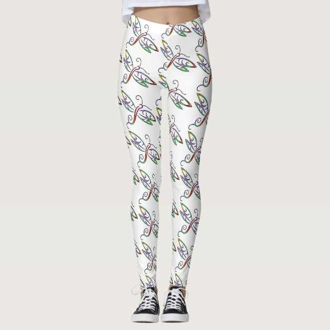 Colourful dragonflies leggings (Front)