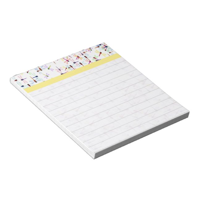 Colourful dragonflies notepad (Angled)