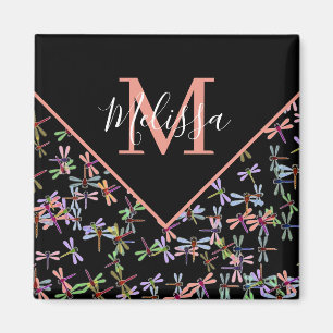 Colourful dragonflies personalised   magnet