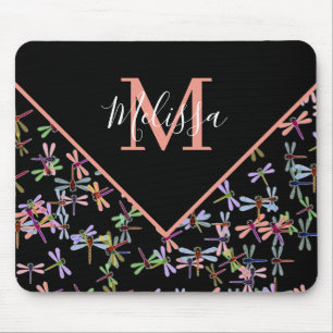 Colourful dragonflies personalised   mouse pad