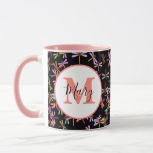 colourful dragonflies personalised mug