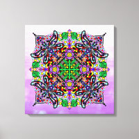 Colourful Dragonfly and Flowers Themed Mandala Art