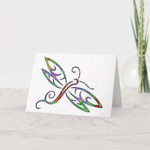 Colourful dragonfly card