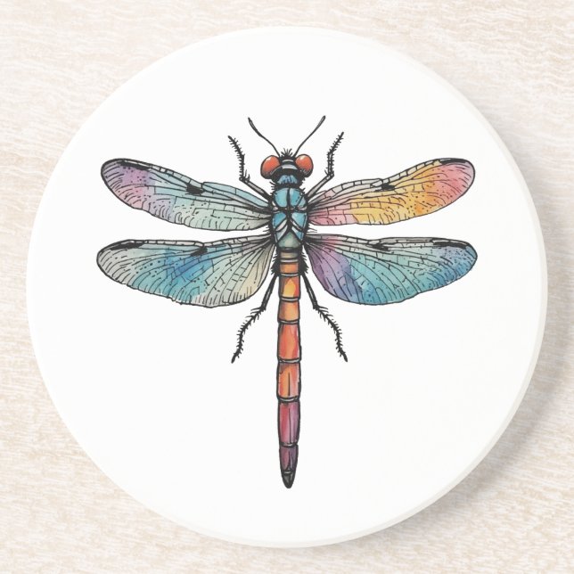 Colourful Dragonfly Coaster (Front)