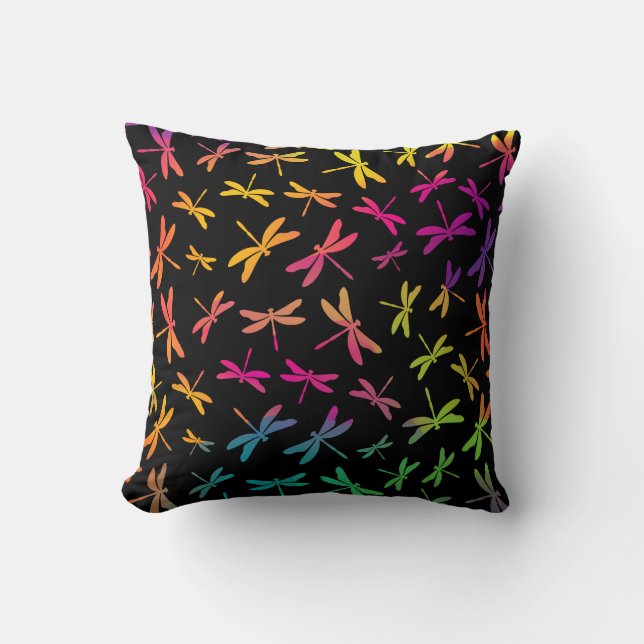 Colourful Dragonfly Cushion (Front)
