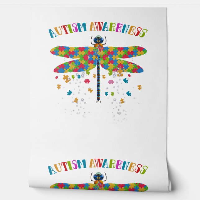 Colourful Dragonfly For Autism Awareness Day Wallpaper (Unrolling)