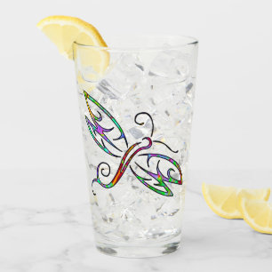 Colourful dragonfly glass