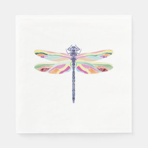 Colourful dragonfly napkin