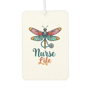 Colourful dragonfly Nurse life T-Shirt (2) Car Air Freshener