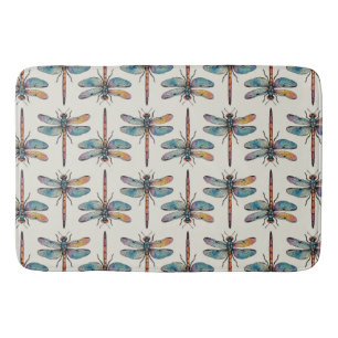 Colourful Dragonfly Pattern Bath Mat