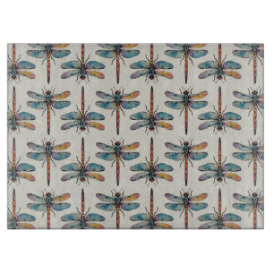 Colourful Dragonfly Pattern Cutting Board