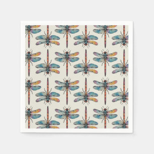 Colourful Dragonfly Pattern Napkin