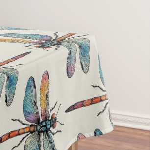 Colourful Dragonfly Pattern Tablecloth