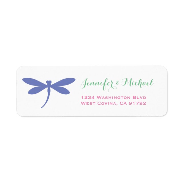 Colourful Dragonfly Return Address Label Template (Front)