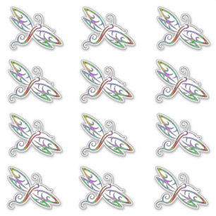 Colourful dragonfly set of 12 sticker