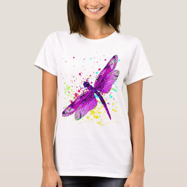 Colourful dragonfly t-shirt (Front)