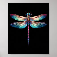 Colourful Dragonfly Watercolor Art Insect Lover Ea