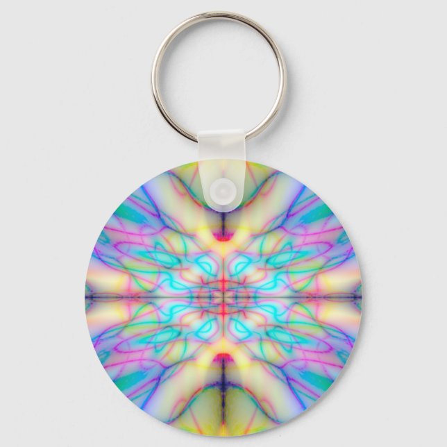 Colourful drawn pattern key ring (Front)