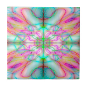 Colourful drawn pattern tile