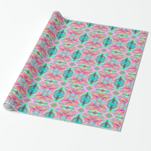 Colourful drawn pattern wrapping paper
