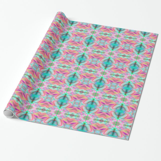 Colourful drawn pattern wrapping paper (Unrolled)