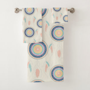 Colourful Dream Catcher Mandala Bath Towel Set