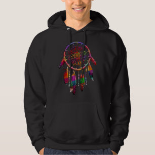 Colourful Dreamcatcher Feathers Tribal Native Amer Hoodie