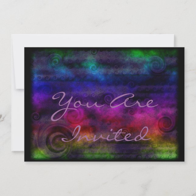 Colourful Dreamy Abstract Invitation (Front)