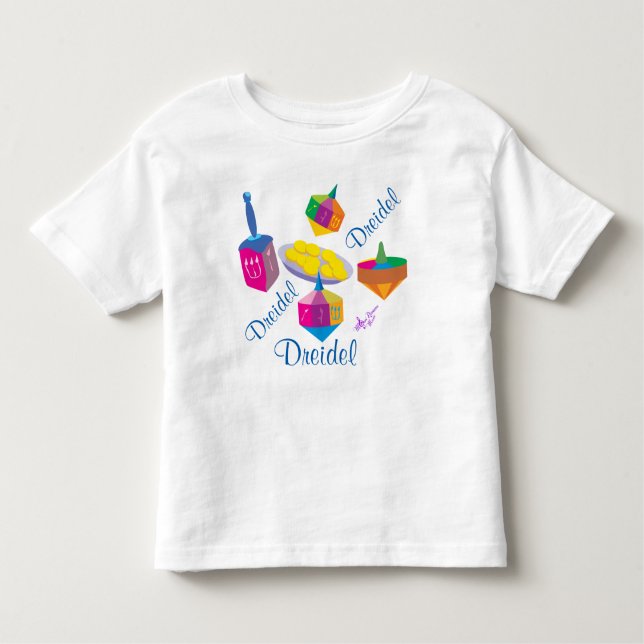 Colourful Dreidels Toddler T-Shirt (Front)