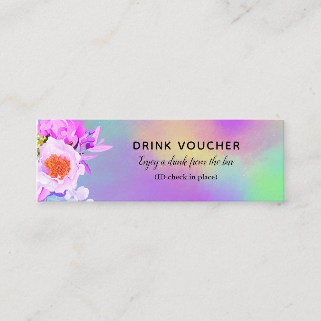 Colourful Drink Voucher Tickets for Bar (Front)