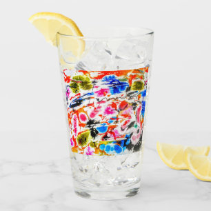 Colourful drinking glass tumbler