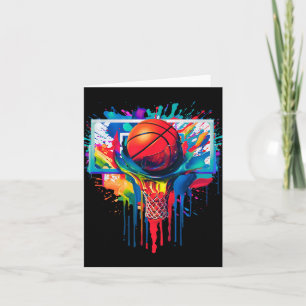 Colourful Drip Basketball Ball Hoop Slam Dunk Drip Card