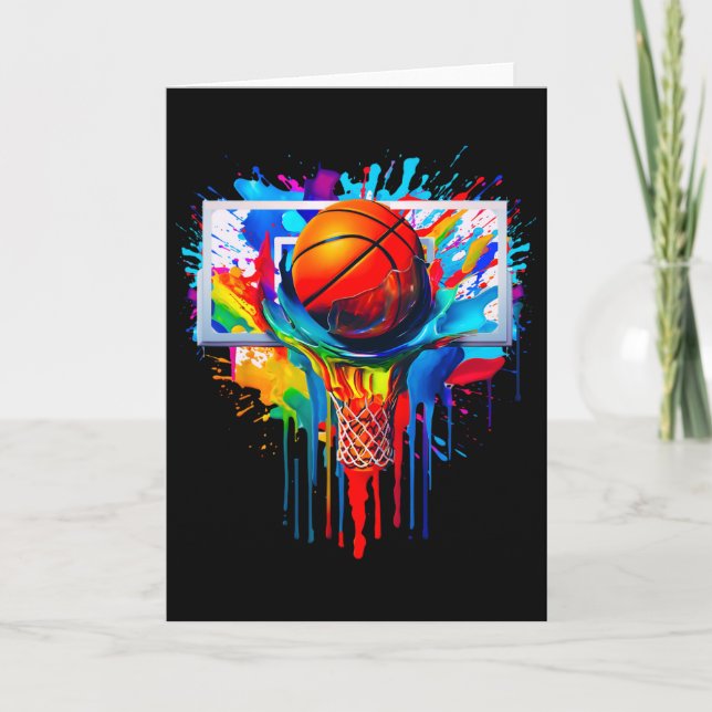Colourful Drip Sketll Ll Hoop Sketll Dripping Dunk Card (Front)