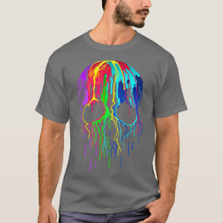Colourful Drip Skull T-Shirt