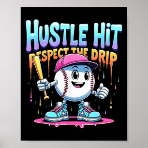 Colourful Drip Youth Dri Fit Baseball Trend Quote Poster