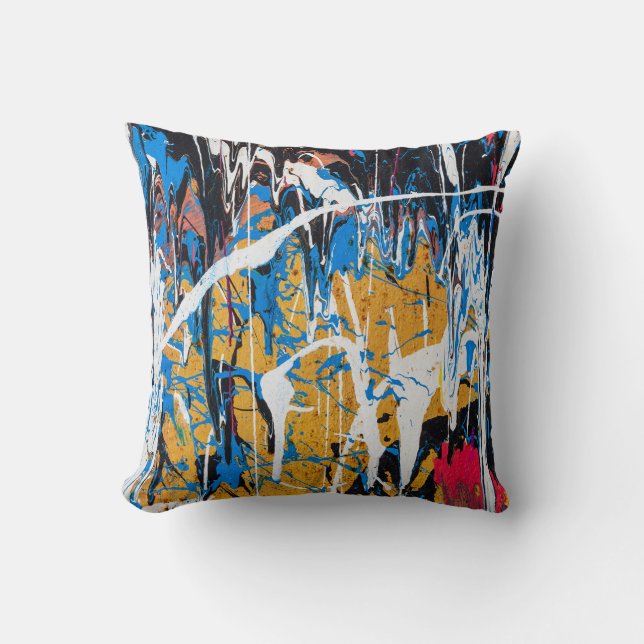 Colourful dripping paint: graffiti wall. cushion (Front)