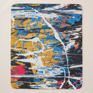 Colourful dripping paint: graffiti wall. sherpa blanket