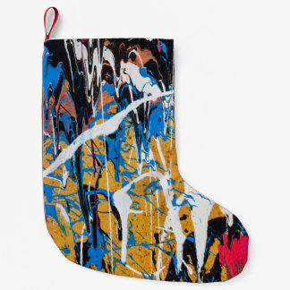 Colourful dripping paint: graffiti wall. small christmas stocking