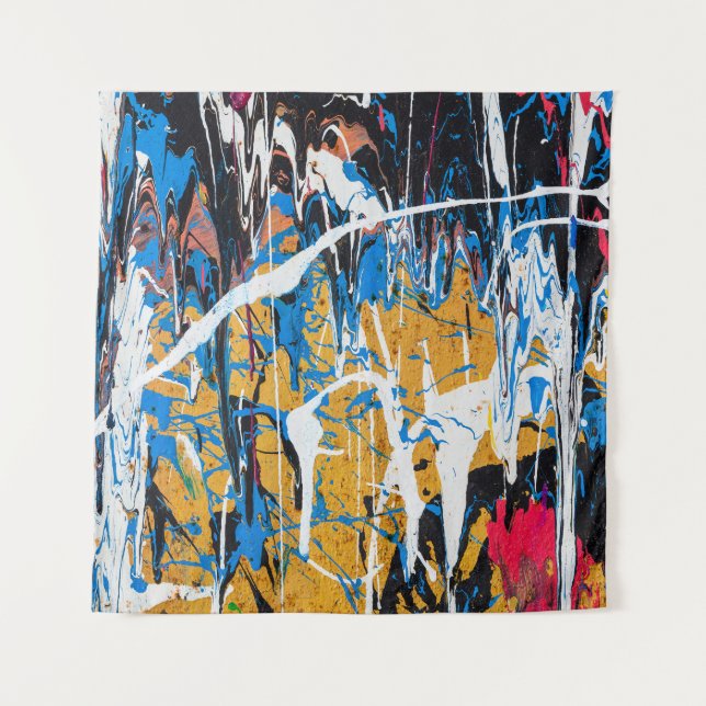 Colourful dripping paint: graffiti wall. tapestry (Front)