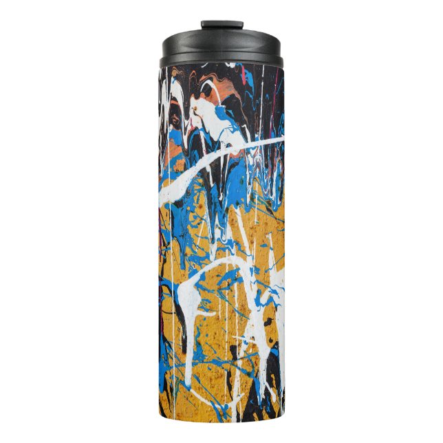 Colourful dripping paint: graffiti wall. thermal tumbler (Front)
