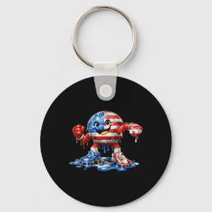 Colourful Dripping Soccer America Men Women Usa So Key Ring