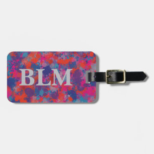 Colourful Drops Red, Pink, Blue Purple Abstract Luggage Tag