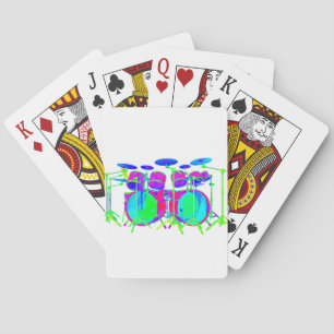 Colourful Drum Kit Playing Cards
