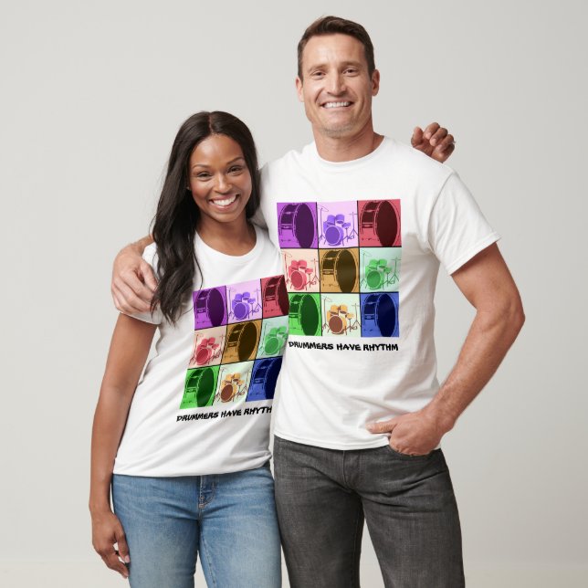 Colourful Drum Pattern Pop Art Rhythm Quote Unisex T-Shirt (Unisex)