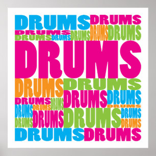Colourful Drums Poster