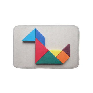 Colourful duck Tangram Bath Mat