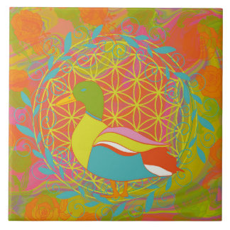 Colourful Duck – Vibrant Nature-Inspired Art Tile